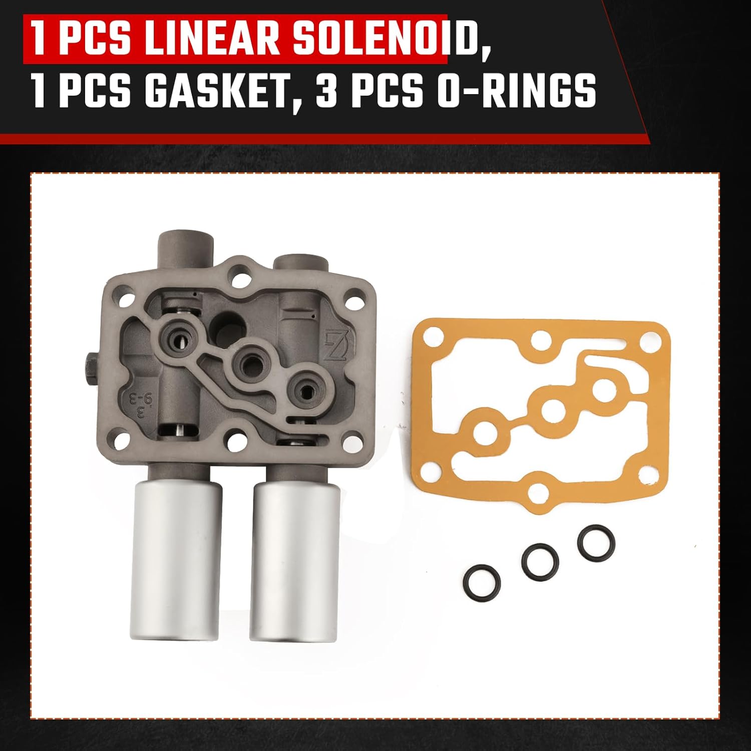 Transmission Dual Linear Shift Solenoid 28250-P6H-024 Fit for Acura MDX CL TL Honda Accord Odyssey Prelude Pilot with 1PCS Gasket and 3PCS O-Rings 28250P6H024