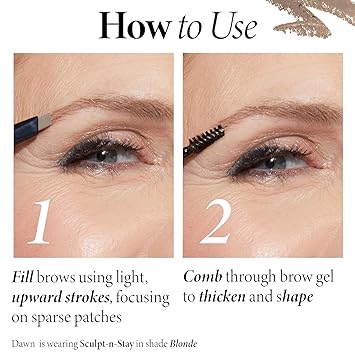 LAURA GELLER NEW YORK Sculpt-n-Stay 2-in-1 Waterproof Eyebrow Pencil & Brow Gel Dark Brown Fills Sparse Brows, Defines & Sets Smudge-Proof, Long-Lasting, Natural Finish