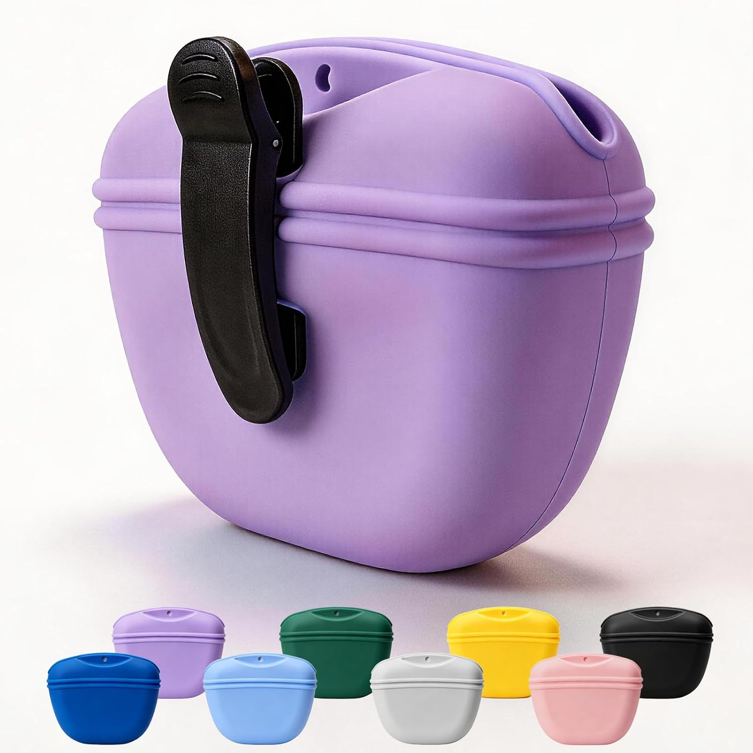 1.67 Cup Dog Treat Pouch, Magnetic Silicone Training Bag, Purple