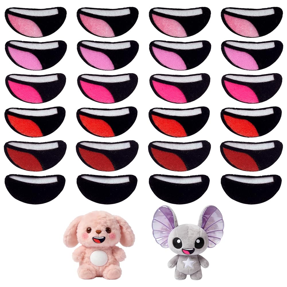 NBEADS 240Pcs 6 Styles Felt Mouth for Crafts, Flat Round Sew On Mouths Craft Puppet Mouths for Adults Crafts Puppet Bear Crochet Stuffies Plush Animals DIY Accessories