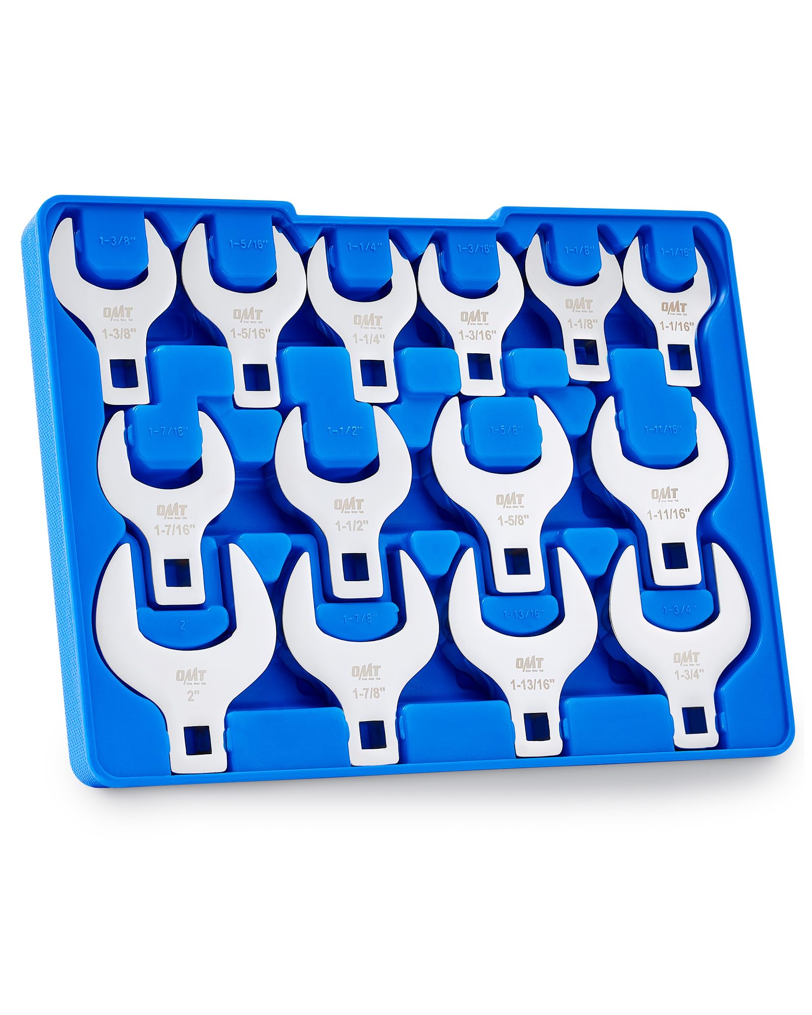 Orion Motor Tech 14 Piece Jumbo Crowfoot Wrench Set, SAE Crows Foot Wrench Set for 1-1/16" to 2" Flare Nuts for 1/2" Drive Rachets Extenders, Cr-V Steel Crowfoot Wrenches with Phosphating & Carry Case