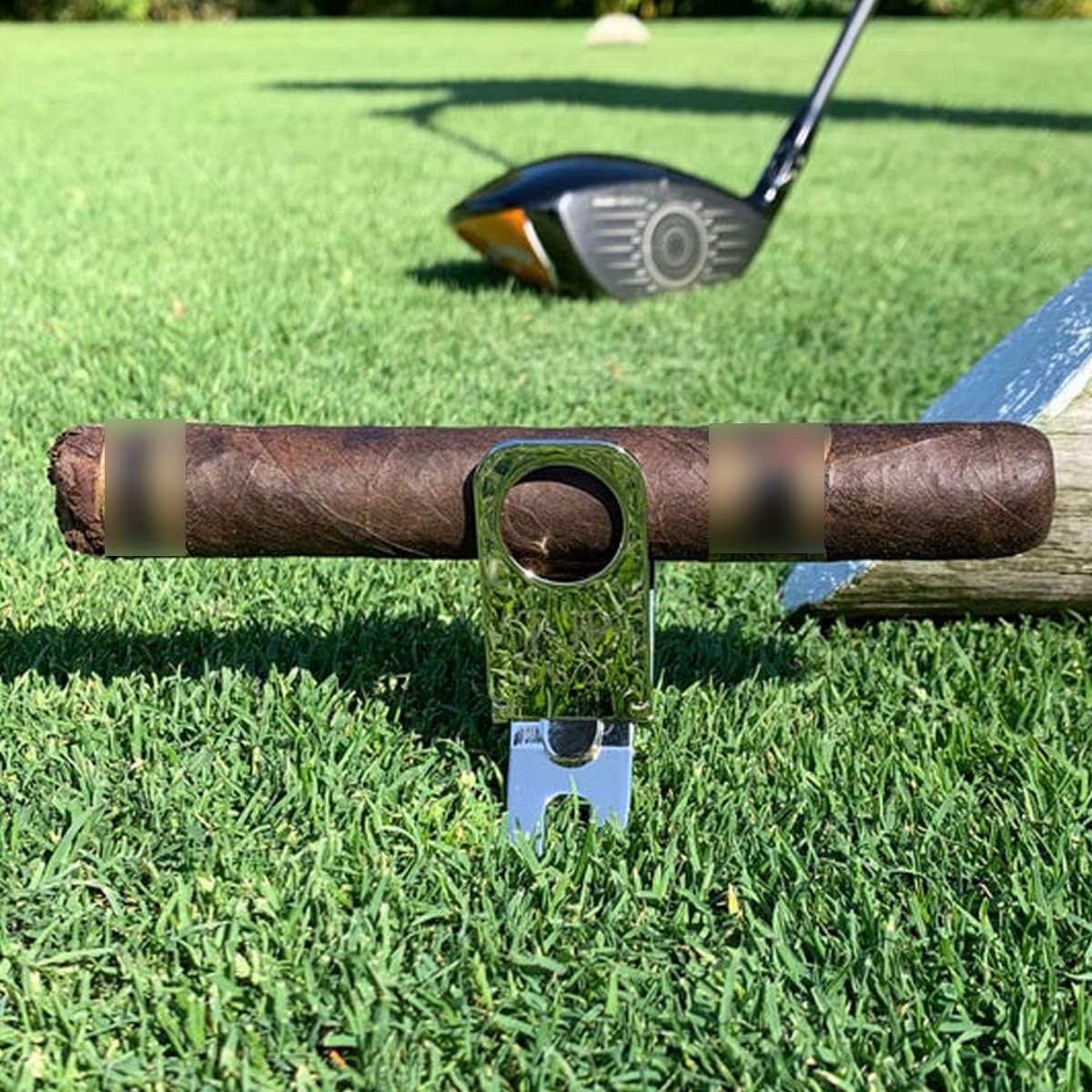 review Zhongyu Divot Repair Tool, Golf Cigar Holder, Golf Divot Tool with Metal Fork Tine Magnetic Ball Marker, All Metal 3 in 1 Golf Cart Cigar Holder, Portable Cigar Rest