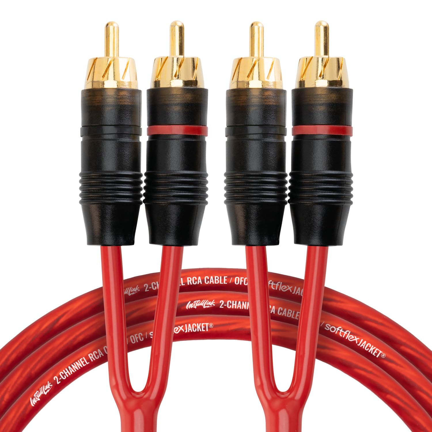 Install Link Audio Cable RCA for Subwoofer or Stereo Cable, 2-Channel, 20ft