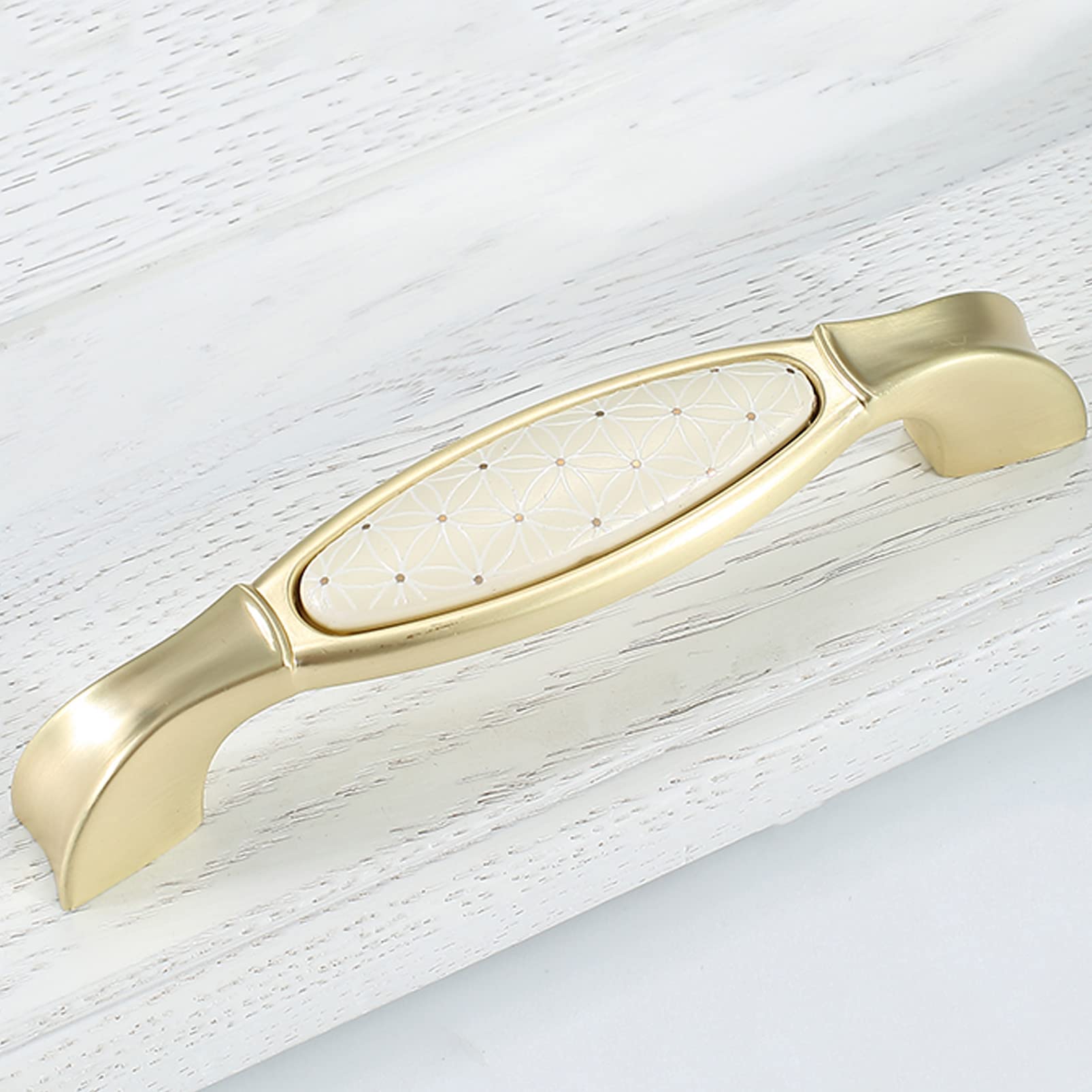Mnghayyr One Color Ceramic Cabinet Knobs, Decorative Drawer & Door Ha Zinc Alloy Ceramic Door Knob Cabinet Drawer Handle Multiple Sizes With Screws(Hole Distance 96Mm)