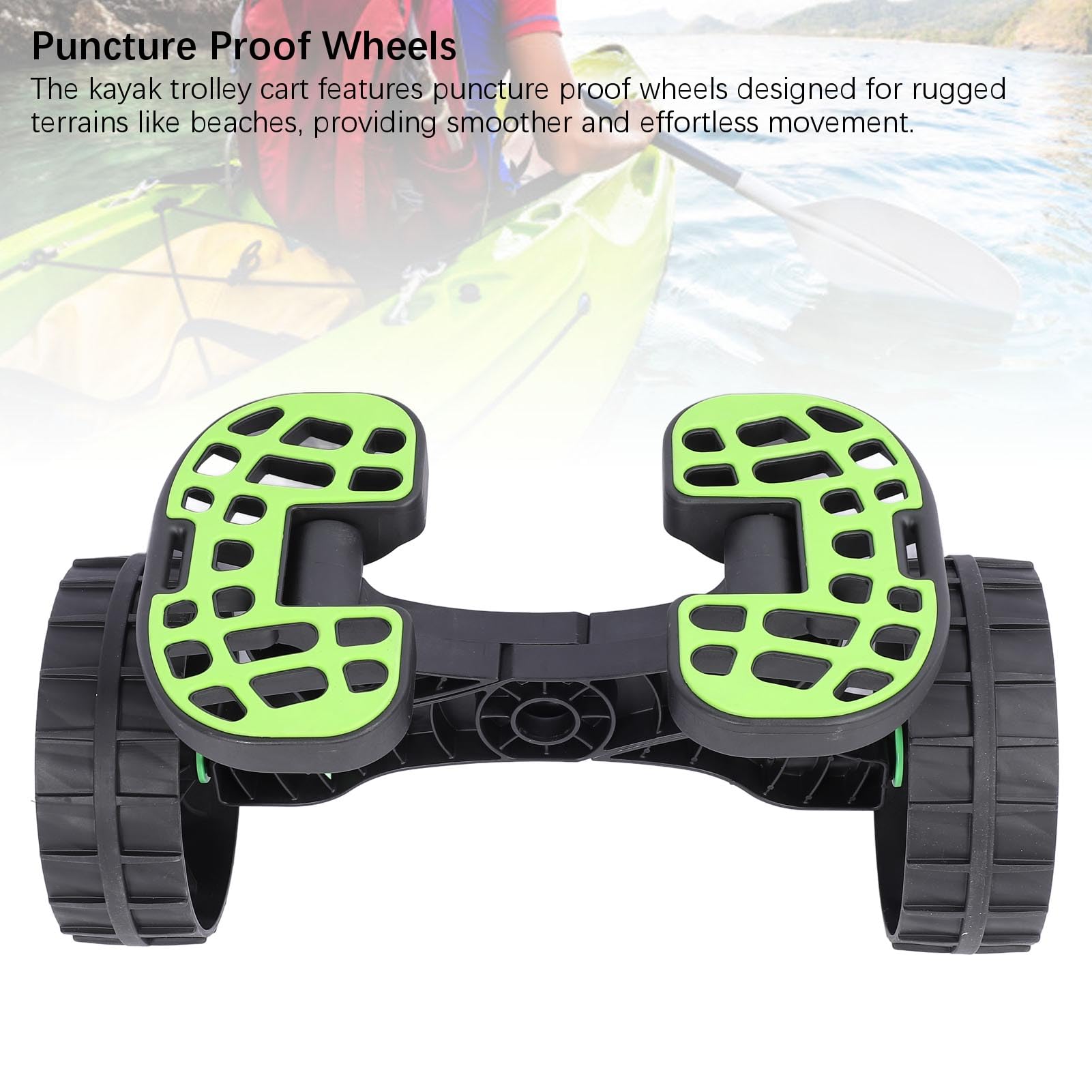 Asixxsix Kayak Cart, Puncture Proof Wheels Canoe Cart Trailer with 500KG Load Capacity, Canoe Dolly Fishing Kayak Accessories Carrier, Heav Duty Boat Dolly for Canoe Kayak