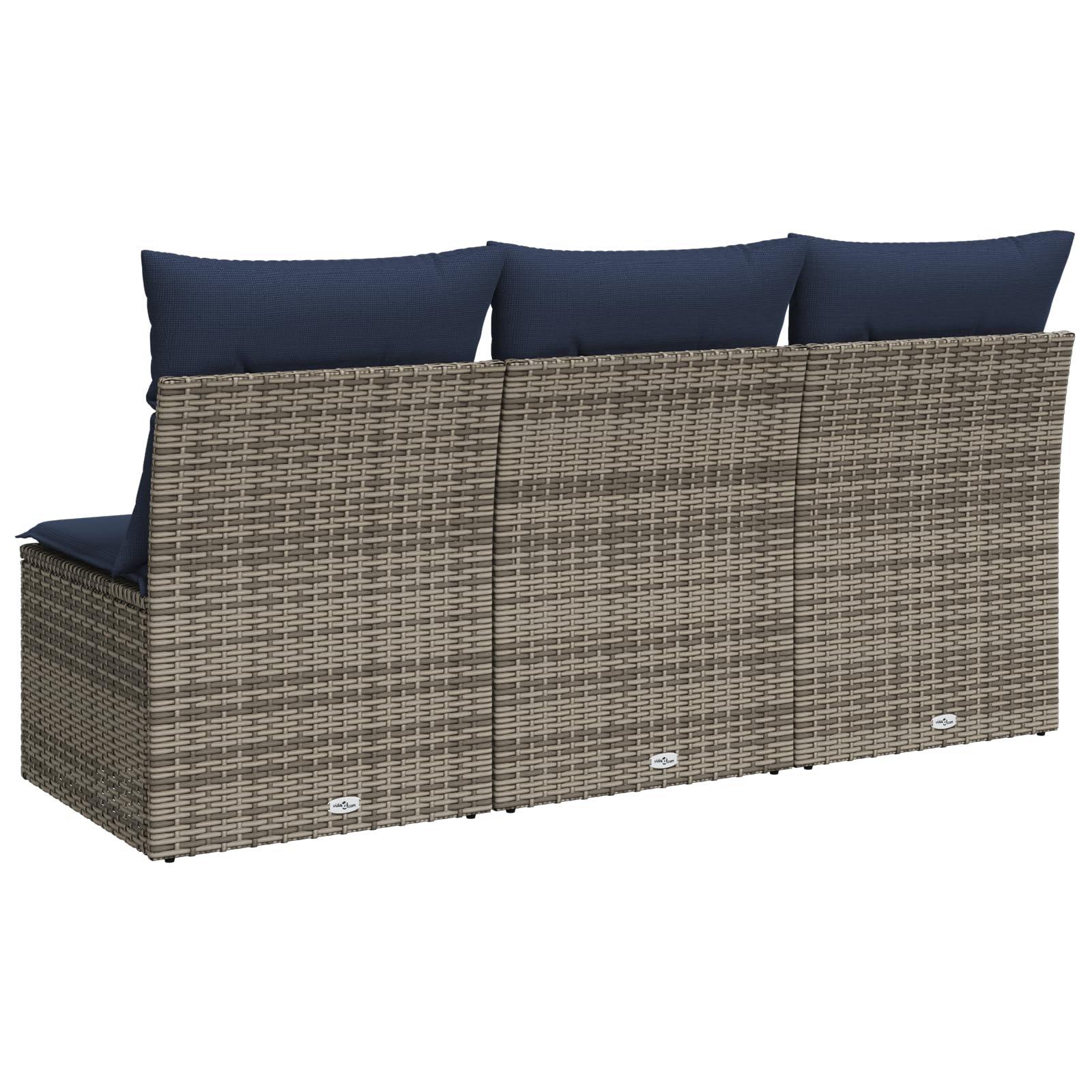Canapé de jardin avec coussin gris - 165 x 62 x 69 cm - Salon d'extérieur - Canapé d'angle - Canapé de terrasse - Meubles de balcon - Salon modulaire
