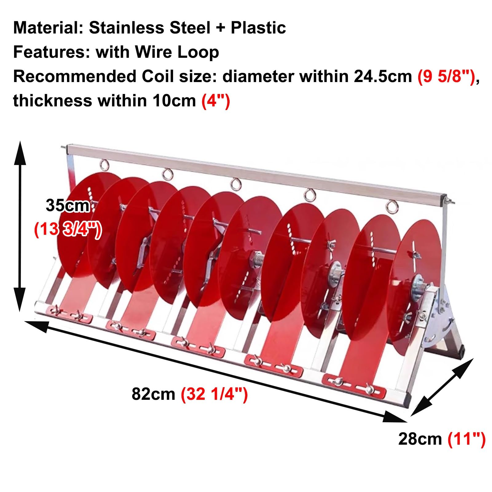 Scaffale portatile per bobine di filo metallico e porta cavi, organizer da scrivania e da pavimento in acciaio inox per una conservazione efficiente - Include 1 dispenser di bobine di plastica