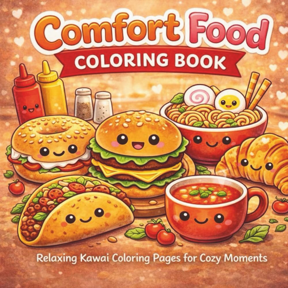 Comfort Food Coloring Book: Relaxing Kawaii Coloring Pages for Cozy Moments, Stress Relief, and Mindful Relaxation