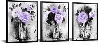Visual Art Decor Flower Painting Floral Pictures Canvas Print, Woman Gir...