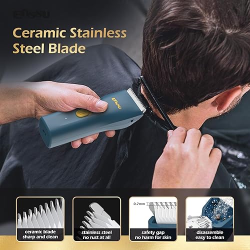 Miniatura 5 de Cortadora de pelo impermeable, para hombres, kit de corte de pelo inalámbrico para cabeza, recortadora de pelo recargable para niños, hombres, niños