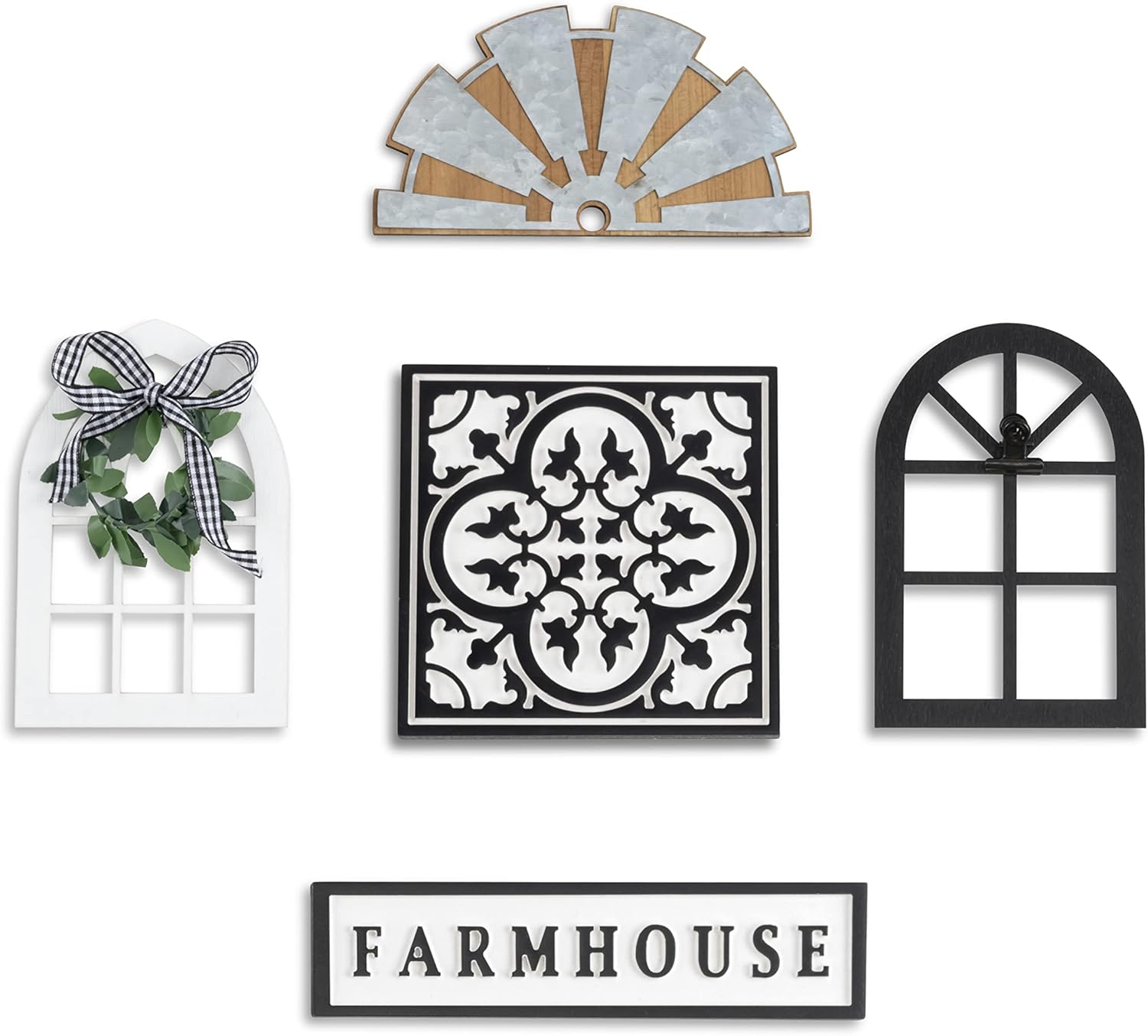 Farmhouse Tiered Tray Decor Items Set of 5 | Tiered Serving Decorative Galvanized Tray | Rustic Vintage Tier Tray Decorations | Fall, Home & Living Room & Kitchen Décor : Home & Kitchen
