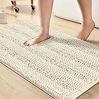 Vista 73 de Turquoize Alfombras de Baño Chenille Peludas Alfombra de Baño Antideslizante Gruesas Alfombras de Baño Peludas para Baño Chenille Juego de Alfombra