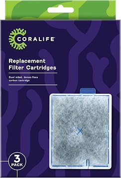 Coralife Aquarium Fish Tank Marine Salt Water Filter Cartridge, 3 Pack