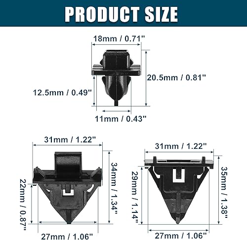 Miniatura 3 de ACROPIX Clips de repuesto para guardabarros para Toyota FJ Cruiser - Paquete de 8 unidades, color negro