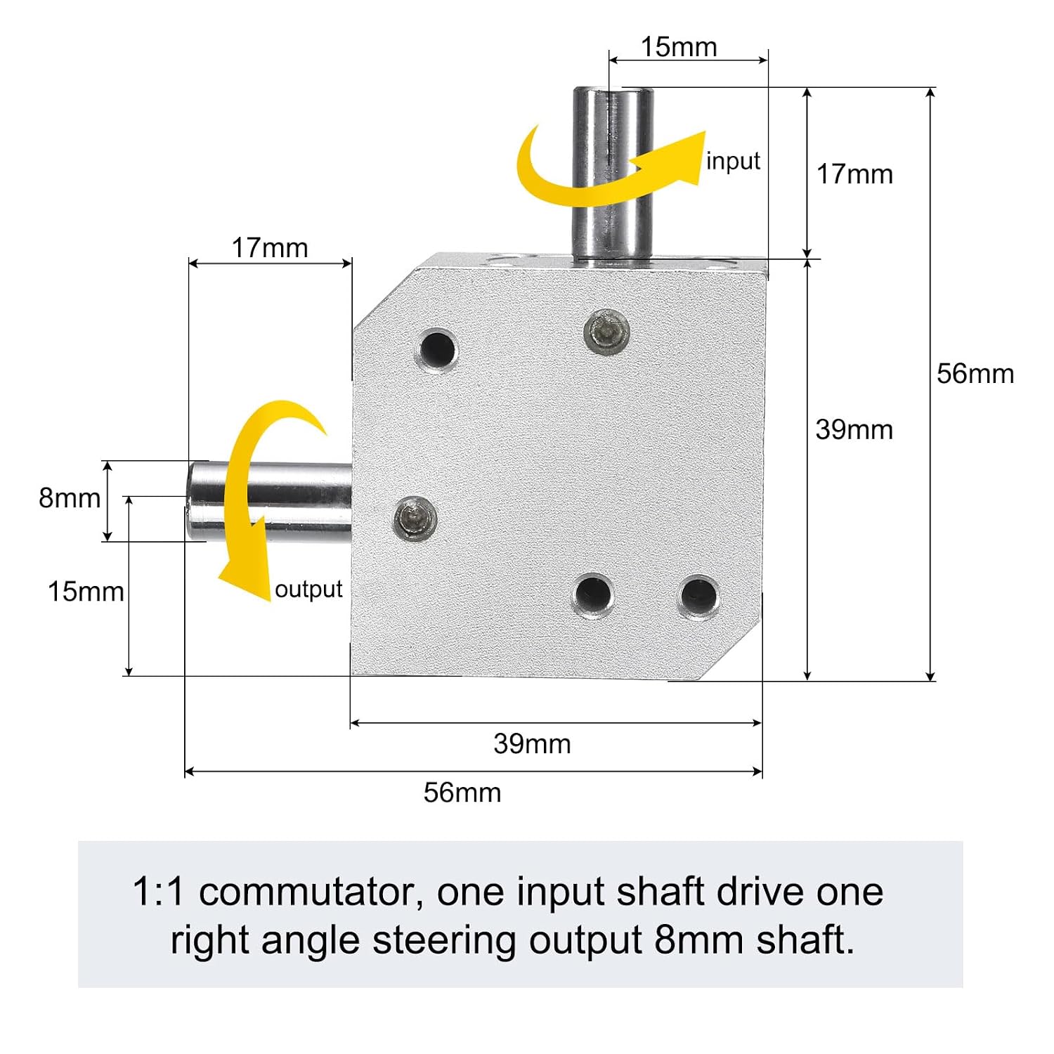 uxcell Tapered Bevel Gear Box 1:1 Double Output Shaft 8mm Shaft 1 Module 20 Teeth, Right Angle Drive Steering Gear Device for Simple Mechanical DIY Module (Bore with Keyway)