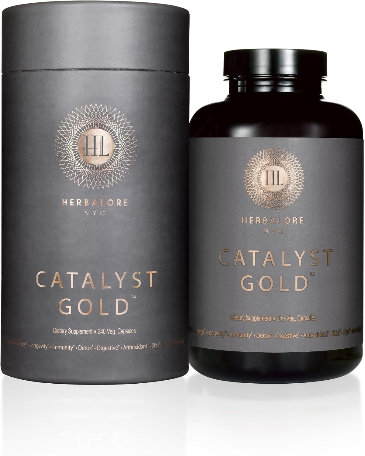 Natural Catalyst Gold Superfood Supplement | for Immunity, Digestion, Hair, Skin, and Nails (240 Capsules)