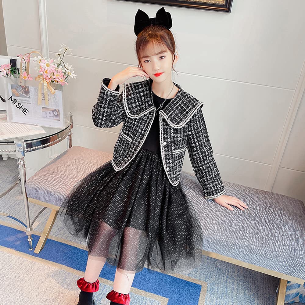 Amazon.co.jp: Godlovefull 入学式 卒業式 ツイードスーツ 子供 ドレス