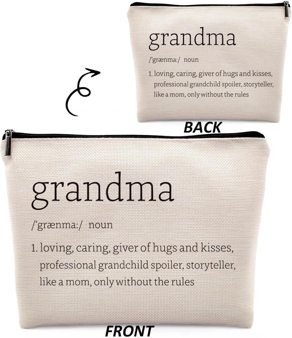 Mothers Day Gifts for Grandma Cosmetic Bag, Grandma Birthday Gifts from Grandchildren Makeup Bag for Purse, Thanksgiving Christmas Gifts for Nana Mimi Grandma Definition Travel Toiletry Bag - Image 2