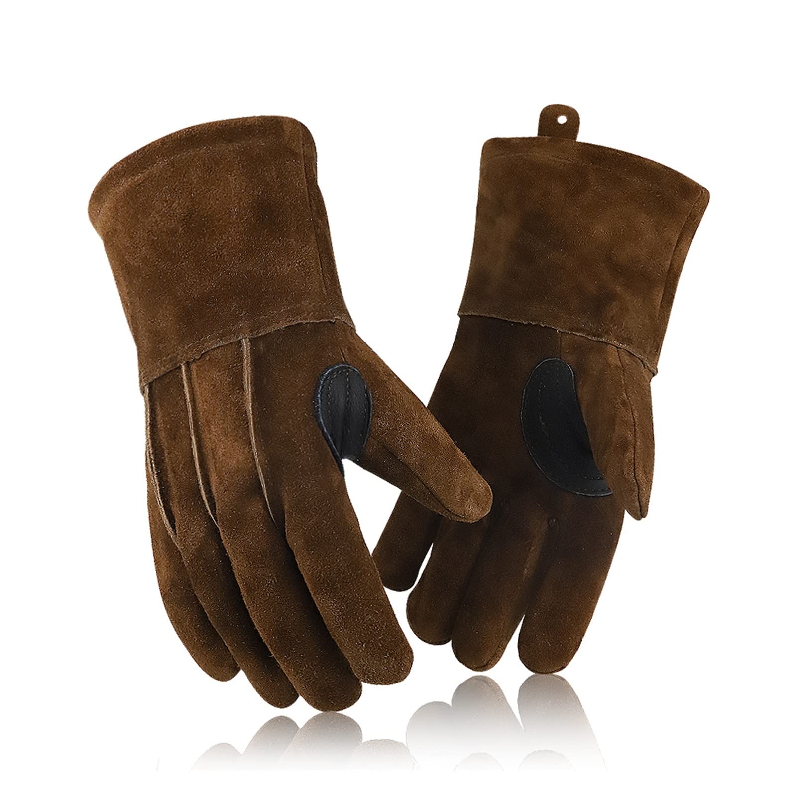 Guantes de trabajo de soldadura, Guantes de trabajo de cuero for soldar for hombre, resistentes al calor y al desgaste, varios tamaños.(Large)