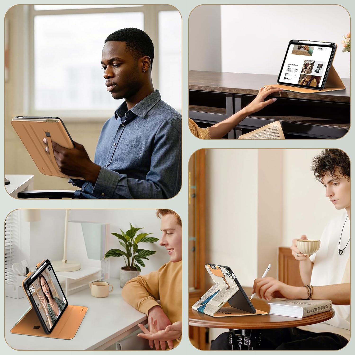 MoKo for iPad A16 Case 11-inch, iPad 11th/10th Generation Case (2025/2022) with Pencil Holder & Pocket, Premium PU Leather Folio Stand Cover, Multiple Viewing Angles, Vintage Butterfly