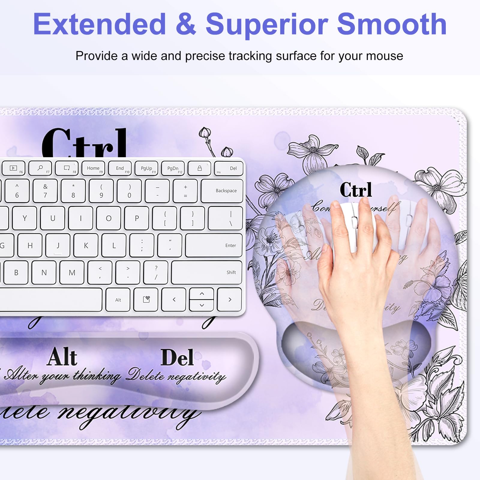 NXZGO 4-in-1 Desk Pad Set - Purple Wrist Rest -5