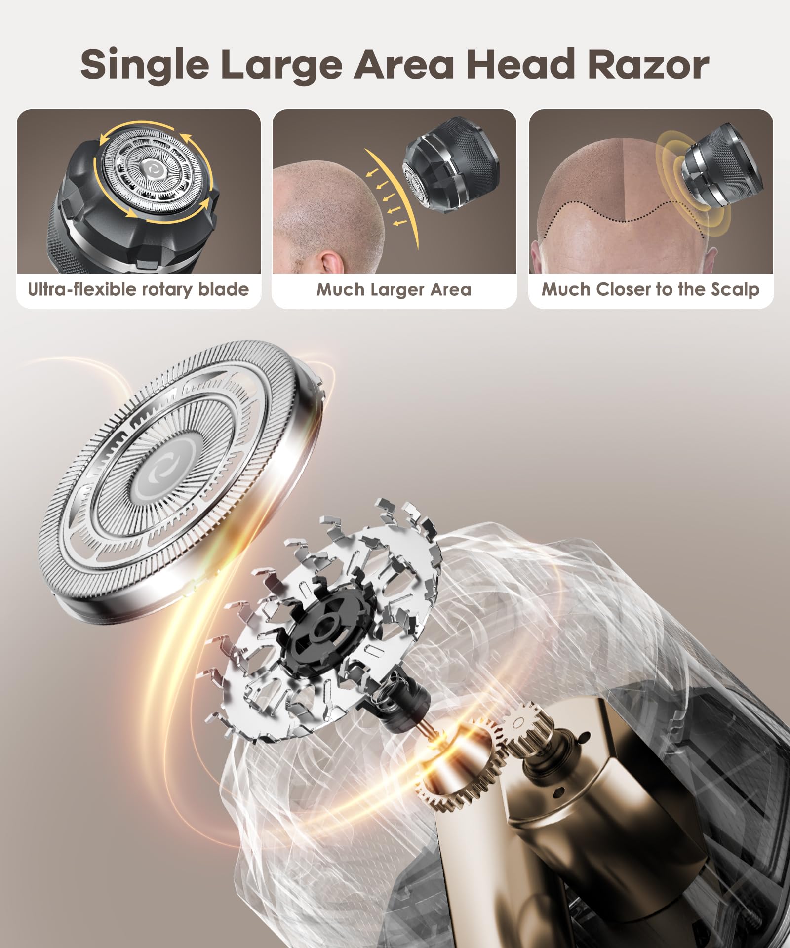 Afeitadora de cabeza calva definitiva: precisión magnética, potencia de 10000 rpm, IPX8 impermeable, pantalla LED y kit de viaje