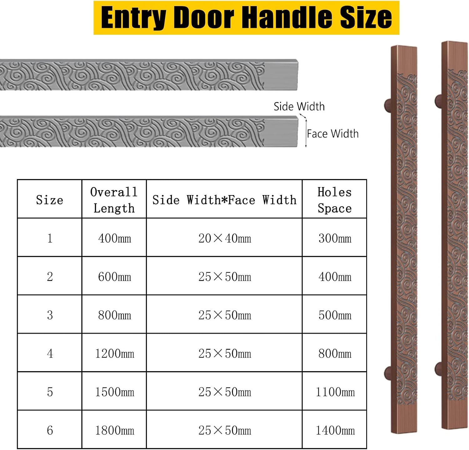 Stainless Steel Sliding Barn Door Handle Set for Front Door Commercial Grade Pull Handle for Shops and Push Pull Doors