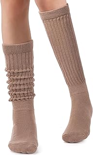 HONGTEYA Slouchy Socks for Women Cotton Knee High Boot Slouch Scrunch Long Leg Warmers