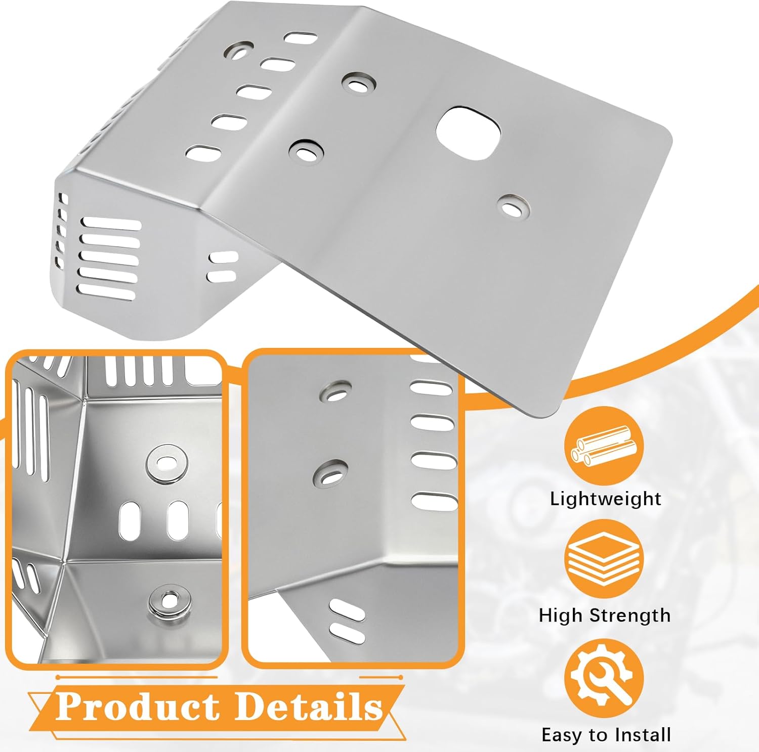 Front Skid Plate for Suzuki DRZ400 400E 400S 400SM 2000-2024 & 2003 Kawasaki KLX400 Models Dirt Bike Engine Guard Cover Protector (Made of Stainless Steel)