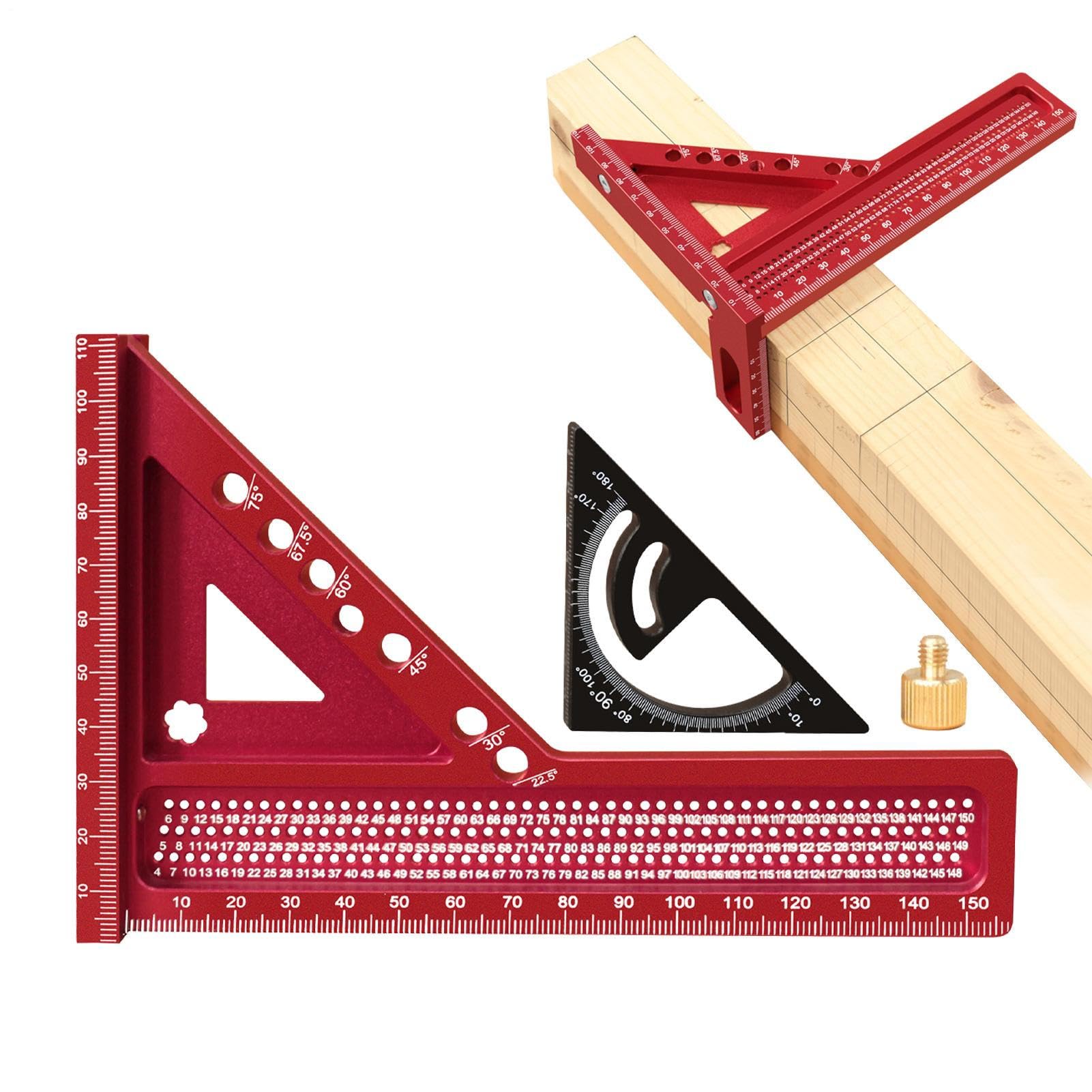 Règle angulaire de menuisier avec équerre de marquage portable pour bricolage - 8