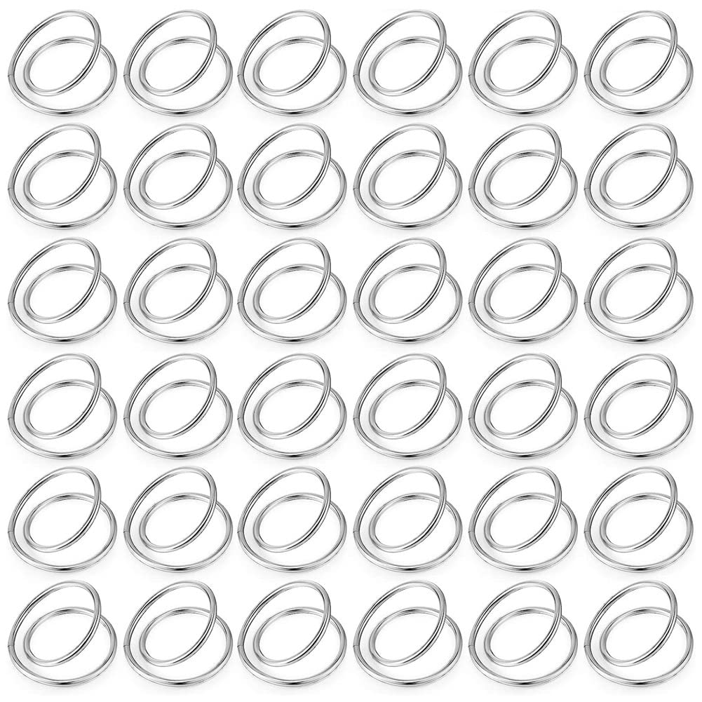 CTRLZS 36Pcs Metal Spiral Napkin Ring Buckles Simple Napkin Rings for Weddings Reception Buffet Table Decor Silver