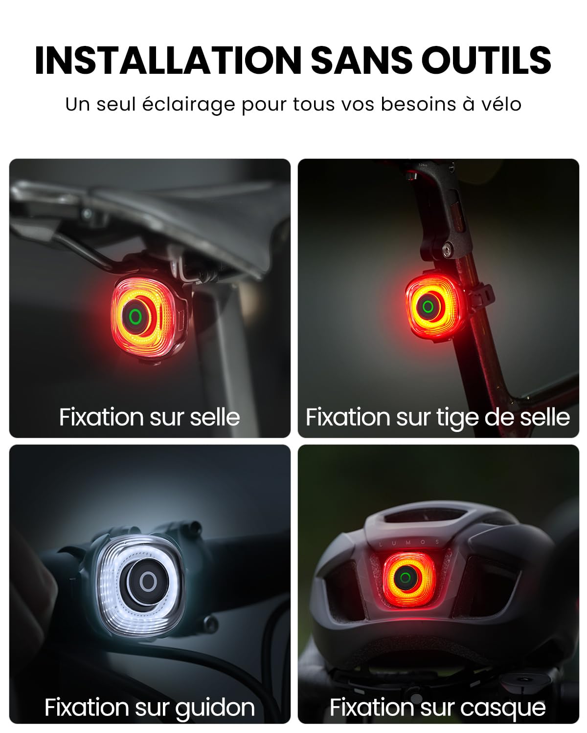 Magicshine SEEMEE Phares arrière magnétiques pour vélo, technologie de contrôle FTR LightSync rechargeable par USB-C, étanchéité IPX6, cadeaux de cycliste pour hommes et enfants
