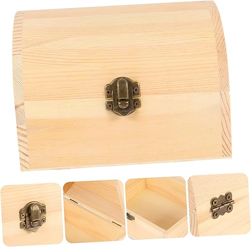 Miniatura 3 de Cofre del tesoro pirata, caja de madera sin terminar, caja del tesoro del tesoro, caja de madera pirata, baúl de pirata, soporte transparente, cofre