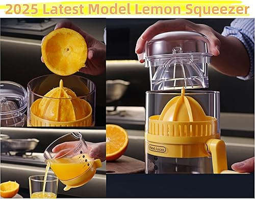 Miniatura 3 de Exprimidor manual de manivela 2025  Prensa de cítricos sin esfuerzo para limón, naranja, lima, base de succión antideslizante mejorada, extractor de
