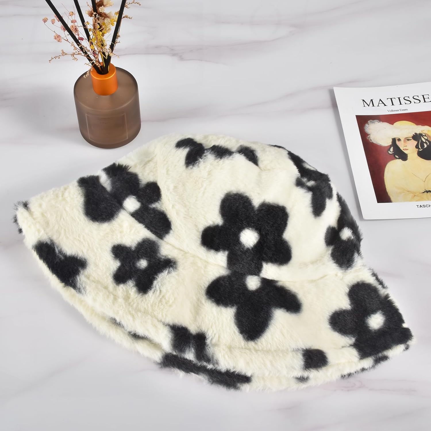 Winter Soft Faux Fur Plush Bucket Hat, Lovely Fisherman Cap, Fashion Outdoor Thick Warm Sun Cap for Women - Image 6