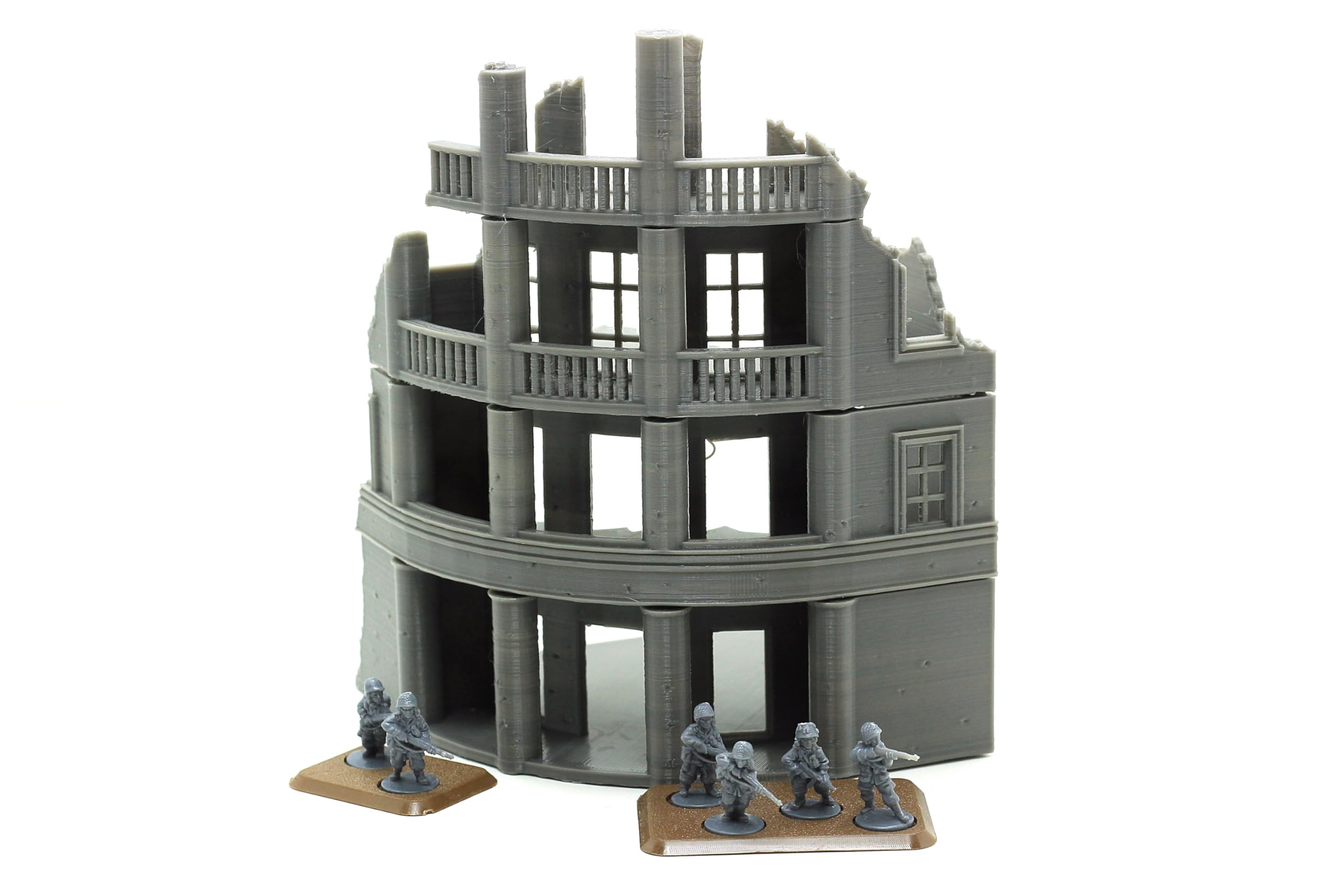Terrain Stalingrad MST4 d'angle en ruines pour wargaming 20mm 1/72