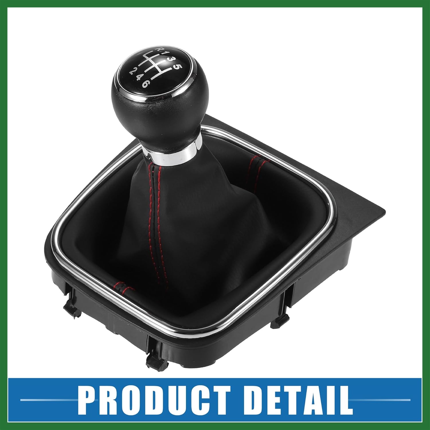 Motoforti 6 Speed Manual Gear Shift Knob with Gaiter Boot for Volkswagen Golf MK5 MK6 2004-2007 for Volkswagen GTI 2006-2009 Black Long-Lasting