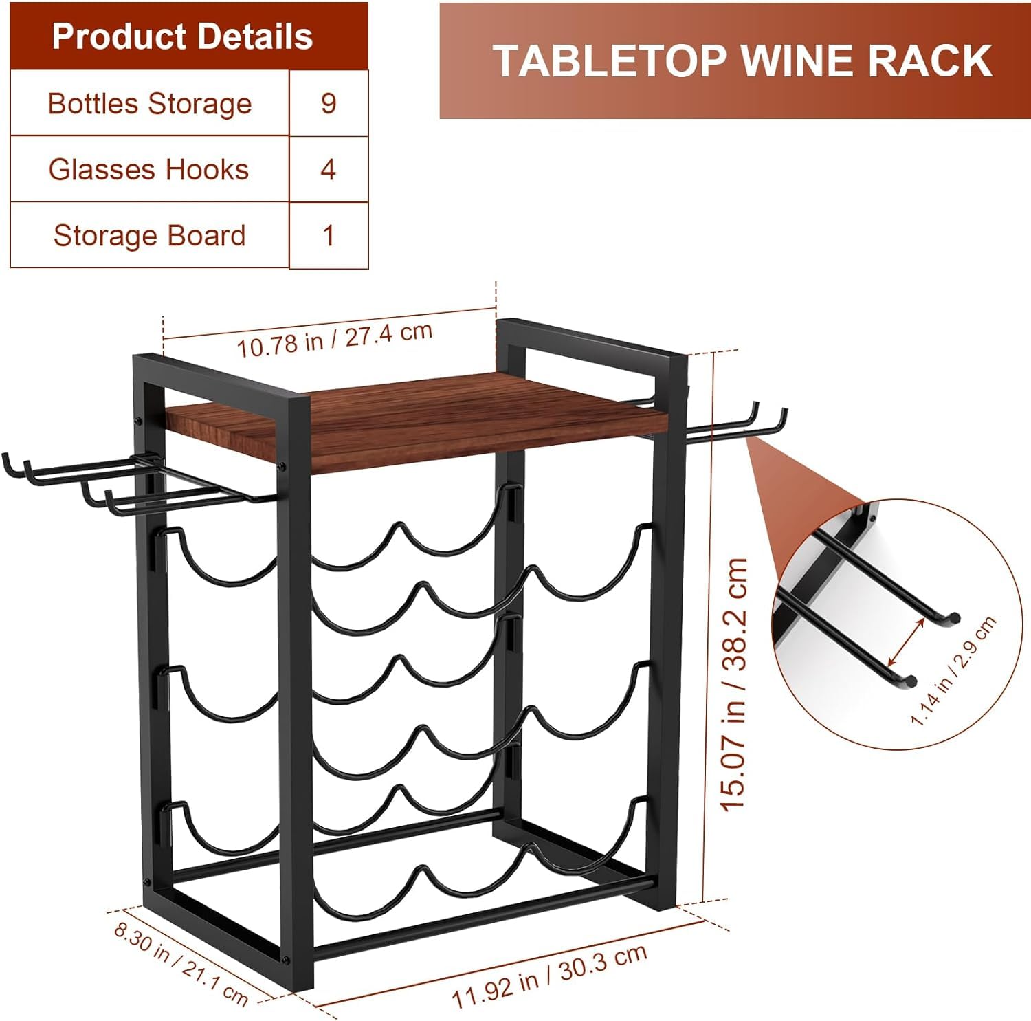 Casier à Vin En Bois Massif - B.LIVEM - Grande Capacité Pour 60 Bouteilles - Style Vintage