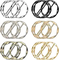 18 peças de clipes de gravata para camisa, para mulheres, cachecol de seda, anel, fivela, anel, clipe de metal, redondo, clipe para roupas