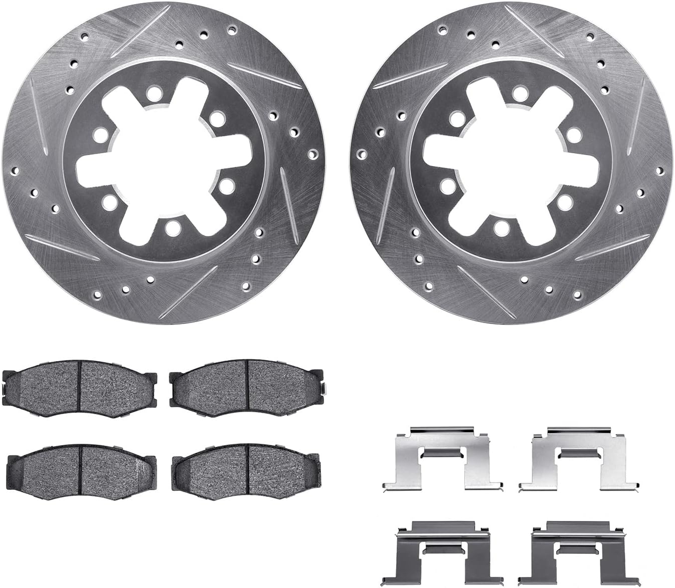 Dynamic Friction Company Brake Kit For 1985 Nissan 720; 1986-1994 Nissan D21; 1995-1997 Nissan Pickup| Front 5000 Advanced Brake Pads and Rotors Kit|Hardware included