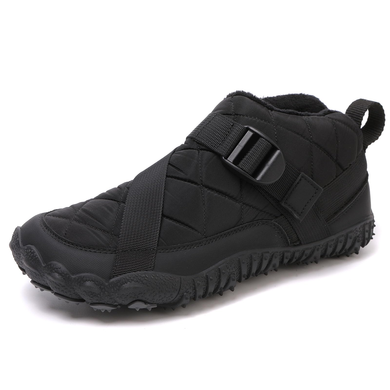 SECHRITE Winter Barefoot Shoes Womens Mens Warm Ankle Booties Zero Drop Sole Wide Toe Box Fur Lined Non-slip