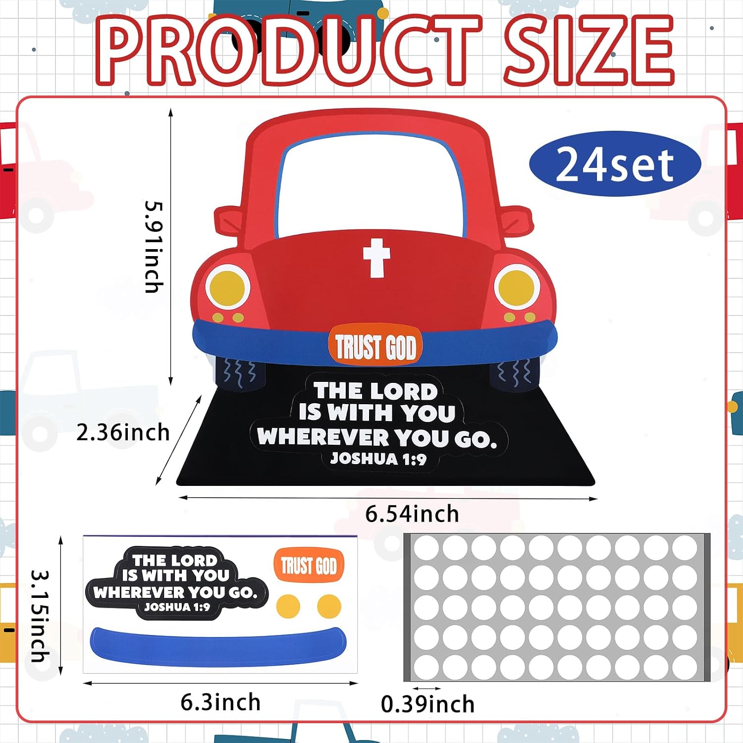 Lerheedi 24 Set Road Car Photo Frame Craft Kit VBS Crafts for Church Groups image 2