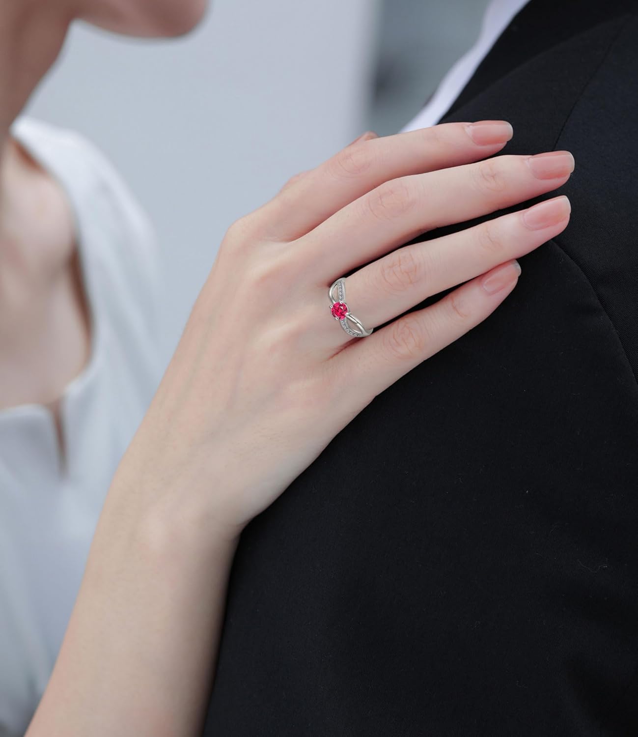 Infinity Promise Rings for Her 925 Sterling Silver Cubic Zirconia Rings Wedding Anniversary Engagement Rings for Women Wife Mother - Image 2