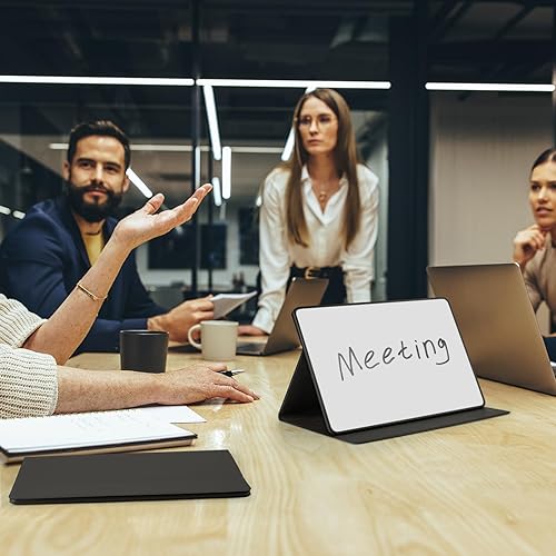 Miniatura 5 de Jovitec 2 pizarras pequeñas portátiles de borrado en seco, pizarras magnéticas de borrado en seco de 12 x 8 pulgadas con cubierta de poliuretano,