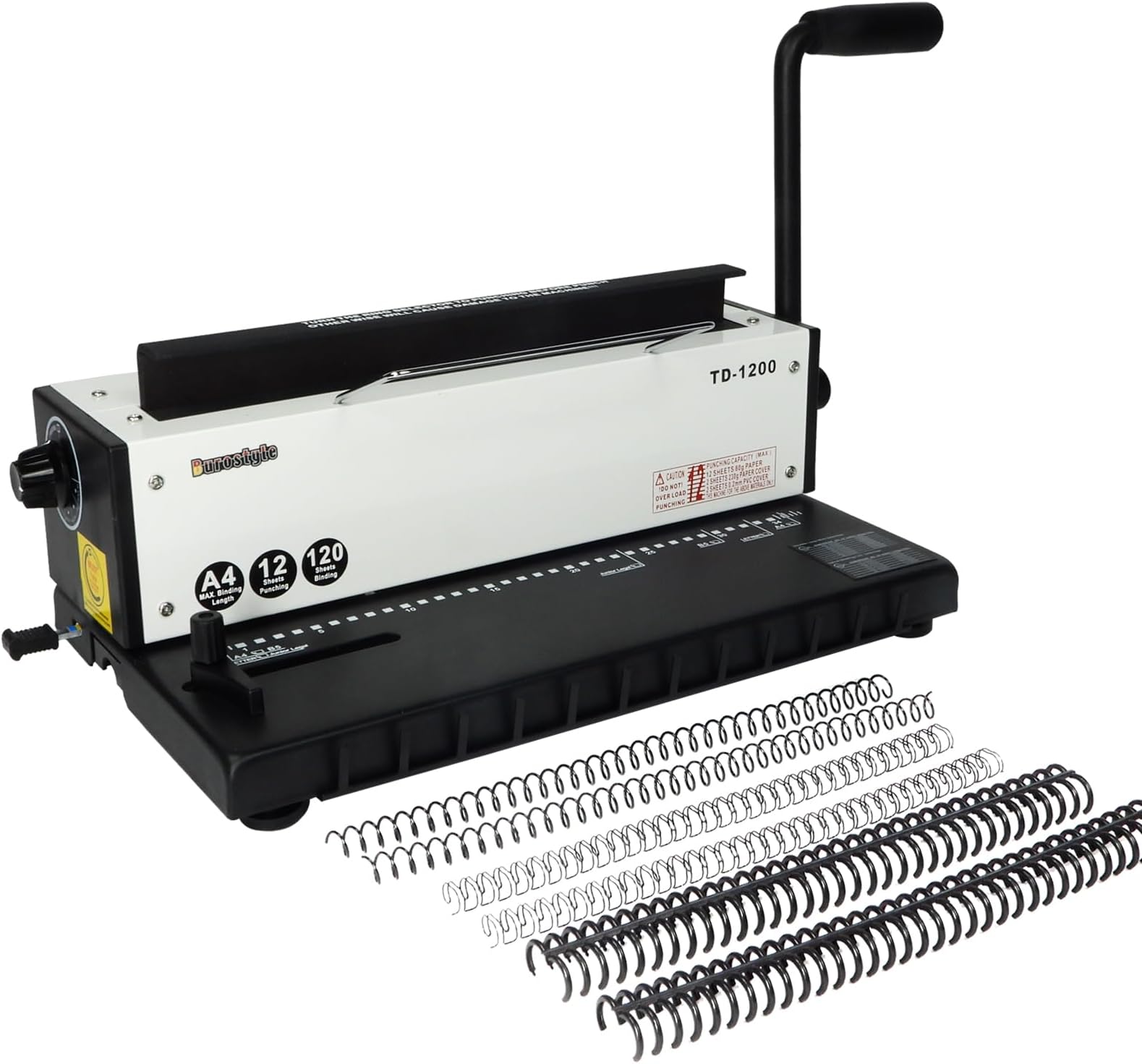 - TD-1200 Binding Machine, 3:1 Pitch Wire Binder, Punching 12 Sheets/Binding 120 Sheets with Sturdy Metal Construction