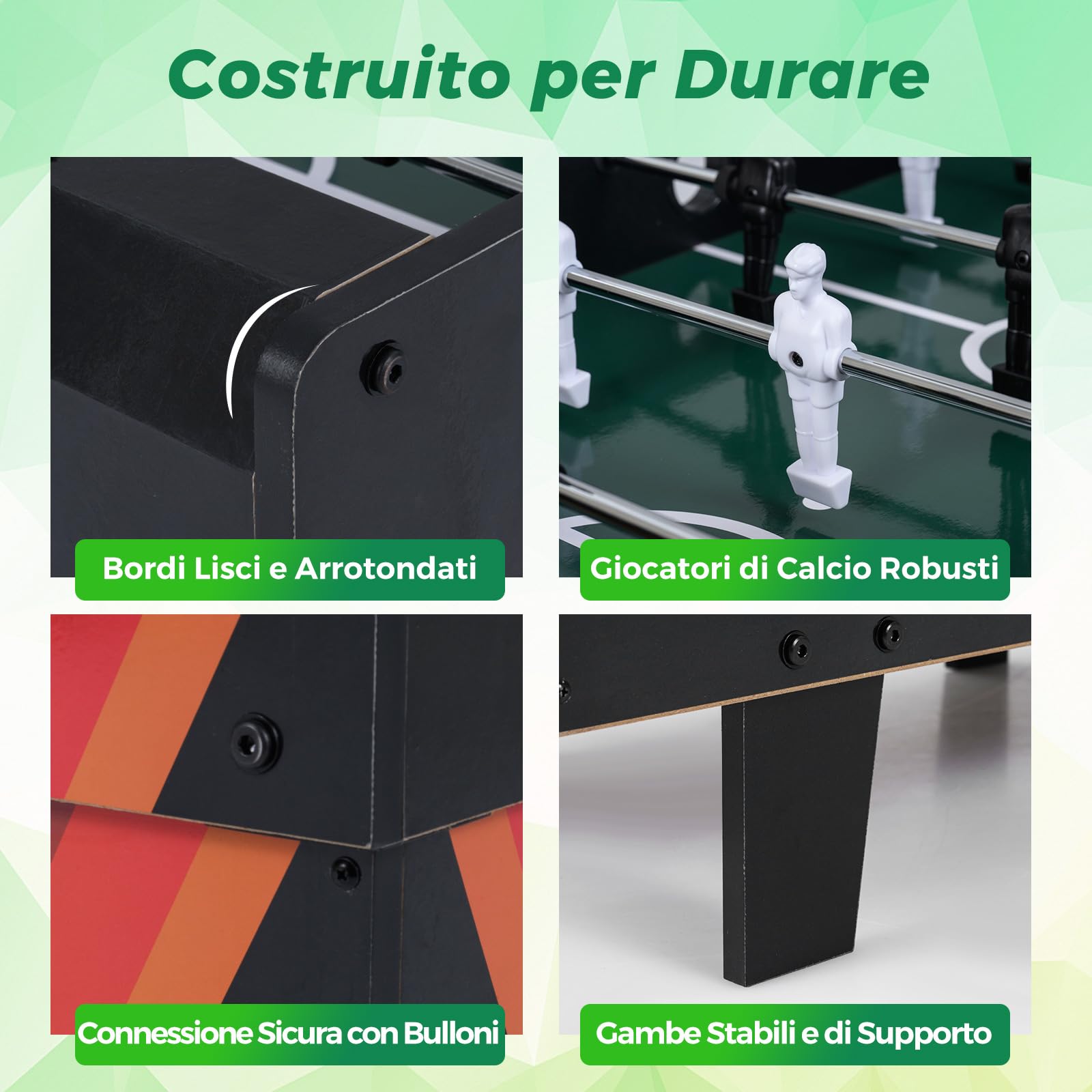 COSTWAY Tavolo Multigioco, Gioco Multifunzione 4 in 1-Calcio Balilla, Tavolo da Biliardo, Ping Pong, Air Hockey, Calcetto Multigioco per Adulti e Bambini, Casa Feste Bar (Nero)