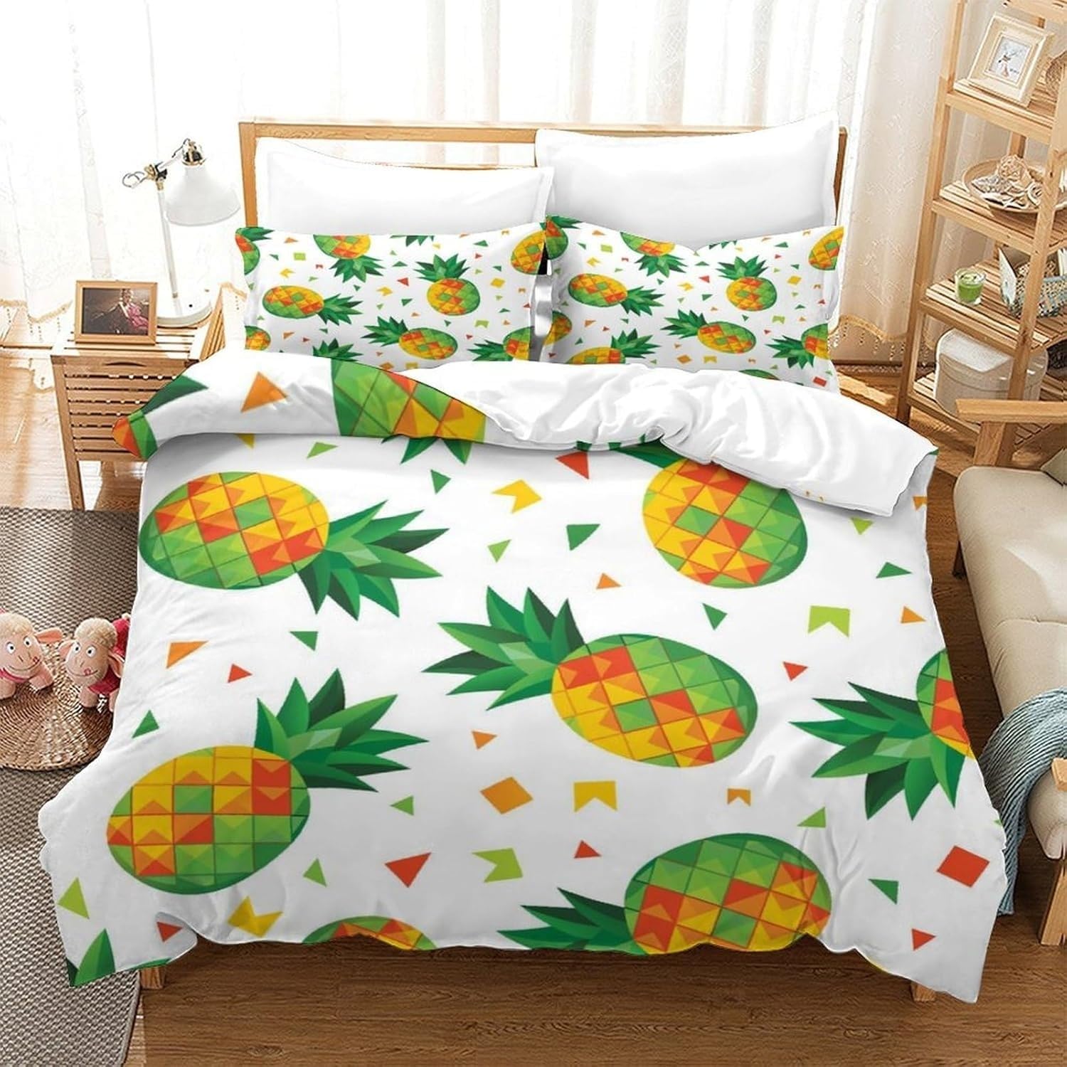 Parure housse couette douce microfibre 220x240 cm avec fermeture éclair