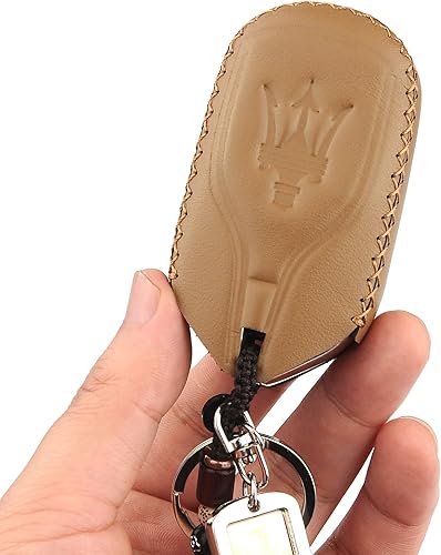 Miniatura 8 de Cadtealir Funda de piel italiana para llavero compatible con Maserati Ghibli, Levante, Quattroporte