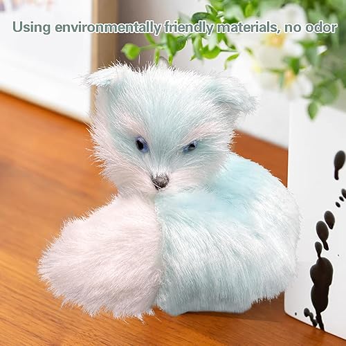 Vista 19 de Fox Toy Simulationwhite Fox Lindo muñeco de peluche realista de zorro azul juguete de peluche (blanco)..