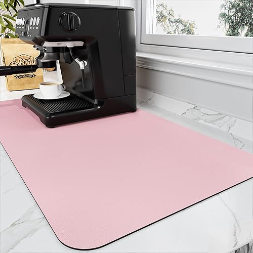 Vista 13 de Tapete de café – Tapete de secado de platos con parte trasera de goma absorbente para encimera de cocina, tapetes de bar para encimeras, accesorios